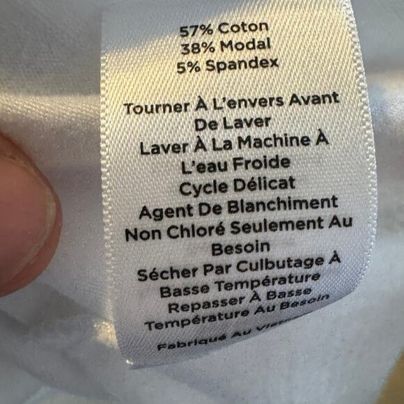 T by Talbots White Sleeveless Zip Polo Top Large Petite Stretch Cotton Blend - Picture 6 of 7